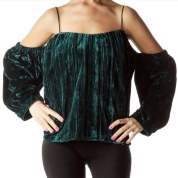 dark green bardot top